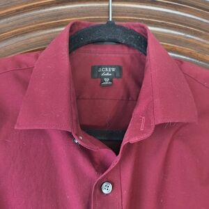 J. Crew Ludlow Slim Long sleeve Premium Dress Shirt Maroon 15.5 Neck 35 Sleeve